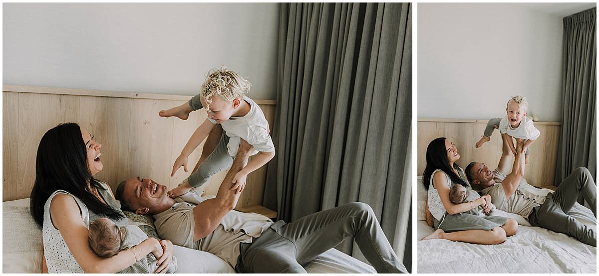 Baby fotoshoot in Amersfoort met grote broer en pasgeboren zusje